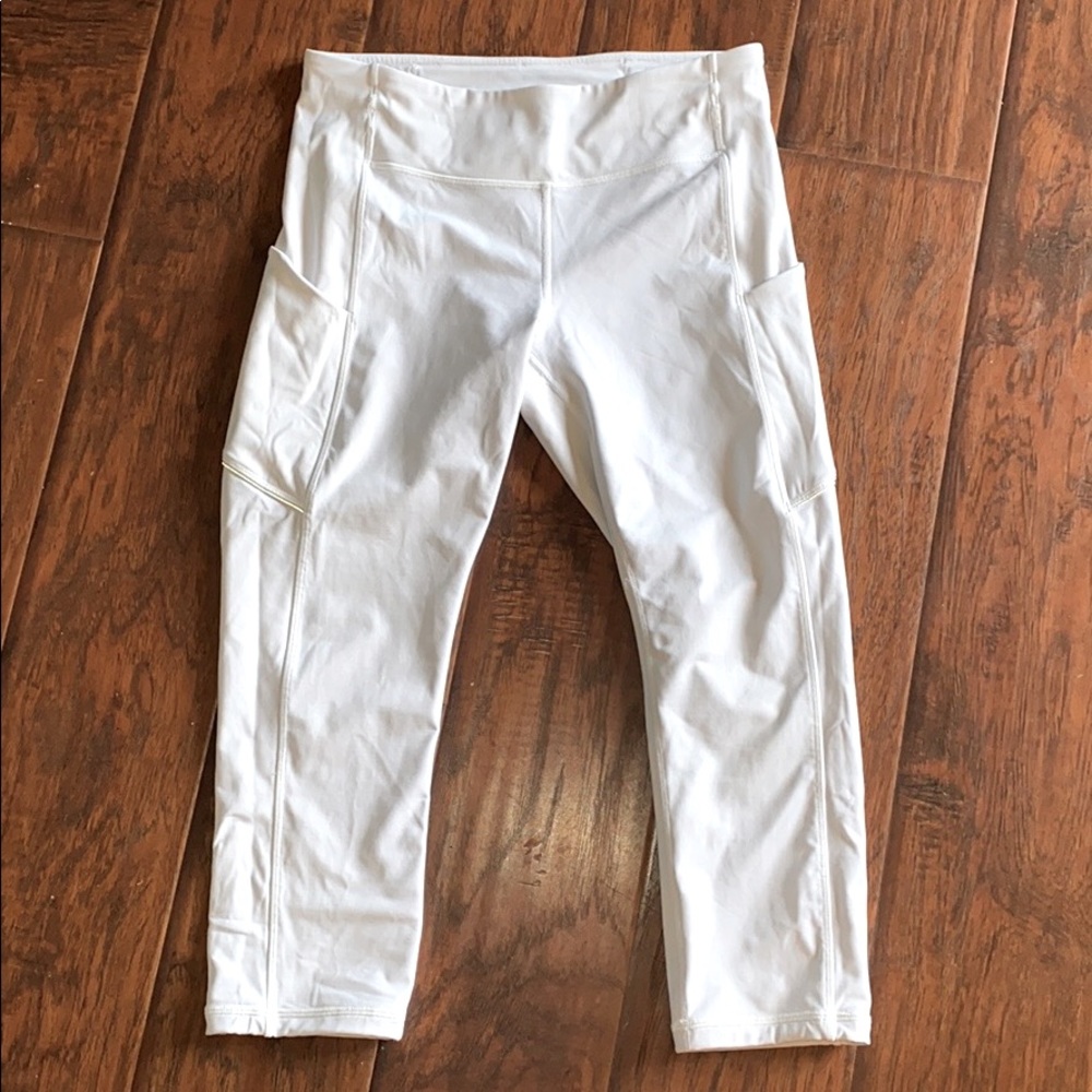Lululemon Fast and Free Crop white pants